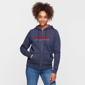 Indian Motorcycle Women’s USA Flag Hoodie, Navy - Small (NWT/NIP)